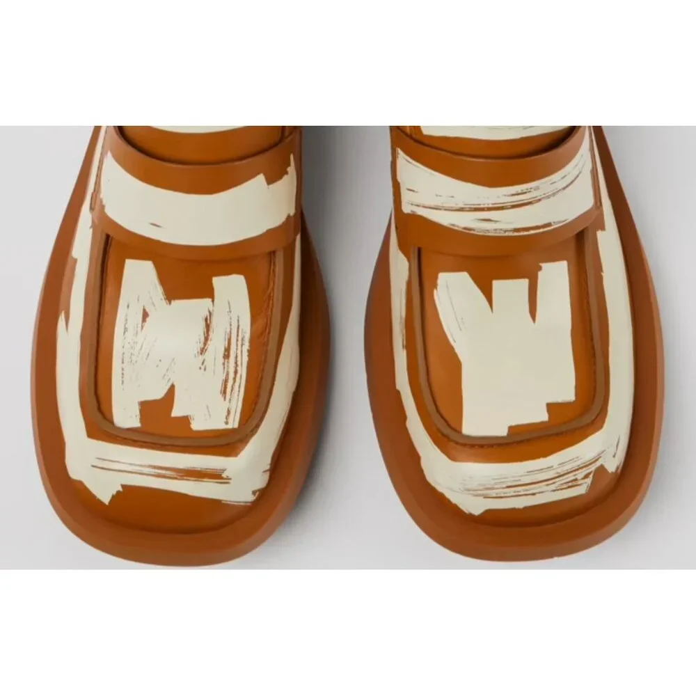 🆕CAMPERLAB 198 Loafer Shoes Brown White Leather 11 - Picture 4 of 12